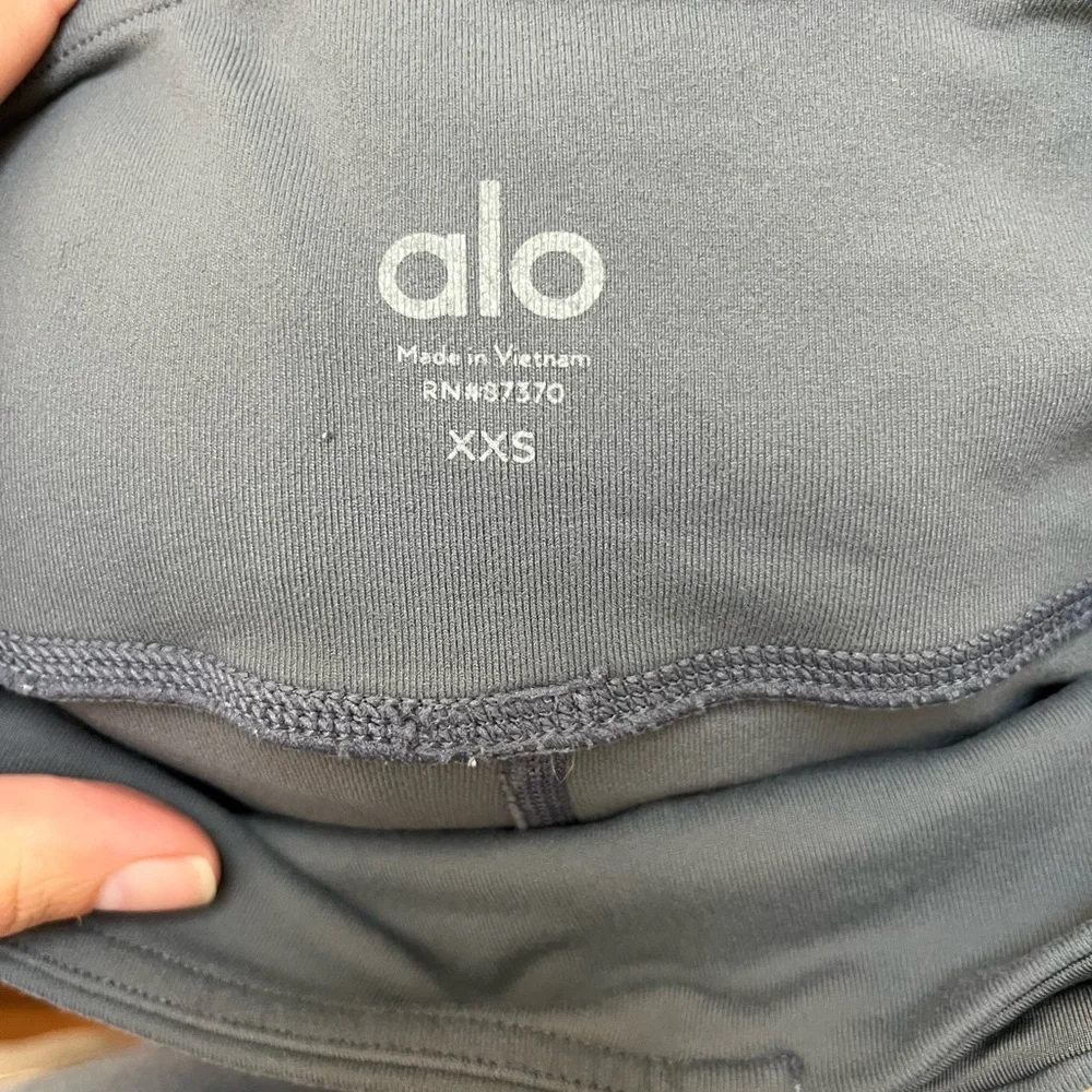 ALO Yoga Charcoal gray Ribbed moto Leggings size xxs‎
